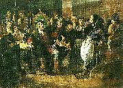 Carl Larsson konug gustaf vasa anklagar peder sunnanvader infor domkapitelet i vasteras oil painting reproduction